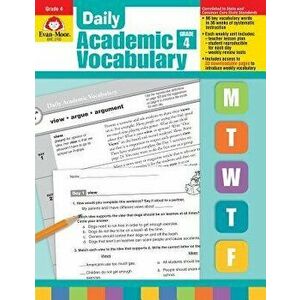 Daily Academic Vocabulary Grade 4 [With Transparencies], Paperback - Evan-Moor Educational Publishers imagine