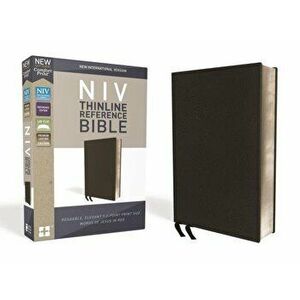 NIV, Thinline Reference Bible, Premium Bonded Leather, Black, Red Letter Edition, Comfort Print - Zondervan imagine