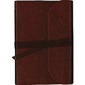 NKJV, Journal the Word Bible, Large Print, Premium Leather, Brown, Red Letter Edition: Reflect, Journal, or Create Art Next to Your Favorite Verses - imagine