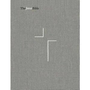 The Jesus Bible, NIV Edition, Cloth Over Board, Gray Linen, Comfort Print, Hardcover - Passion imagine