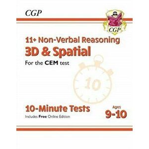 New 11+ CEM 10-Minute Tests: Non-Verbal Reasoning 3D & Spatial - Ages 9-10 (with Online Edition), Paperback - CGP Books imagine