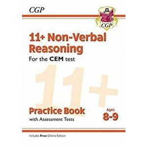 New 11+ CEM Non-Verbal Reasoning Practice Book & Assessment Tests - Ages 8-9 (with Online Edition), Paperback - CGP Books imagine