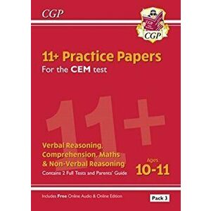 New 11+ CEM Practice Papers: Ages 10-11 - Pack 3 (with Parents' Guide & Online Edition), Paperback - *** imagine
