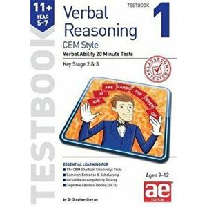 11+ Verbal Reasoning Year 5-7 CEM Style Testbook 1. Verbal Ability 20 Minute Tests, Paperback - Katrina MacKay imagine