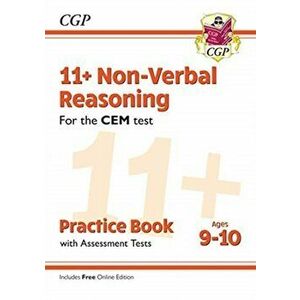 New 11+ CEM Non-Verbal Reasoning Practice Book & Assessment Tests - Ages 9-10 (with Online Edition), Paperback - CGP Books imagine