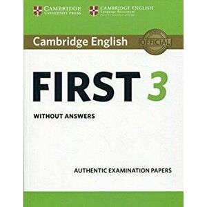 Cambridge English First 3 Student's Book without Answers, Paperback - *** imagine
