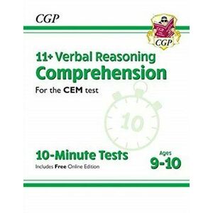 New 11+ CEM 10-Minute Tests: Comprehension - Ages 9-10 (with Online Edition), Paperback - CGP Books imagine