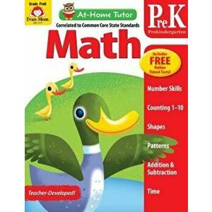 At Home Tutor Math, Grade Pre-K, Paperback - Evan-Moor Educational Publishers imagine