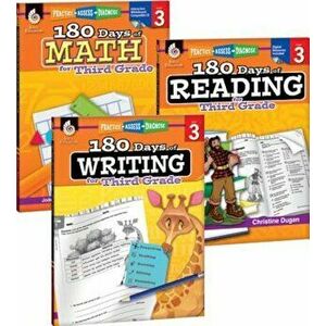 180 Days of Reading, Writing and Math for Third Grade 3-Book Set, Paperback - Teacher Created Materials imagine