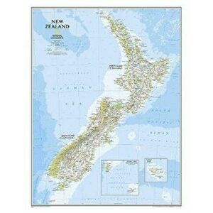 National Geographic: New Zealand Classic Wall Map (23.5 X 30.25 Inches) - National Geographic Maps - Reference imagine