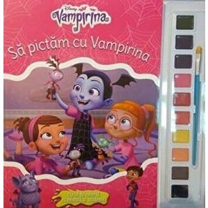 Disney. Vampirina. Să pictăm cu Vampirina. Carte de colorat cu pensulă și acuarele imagine