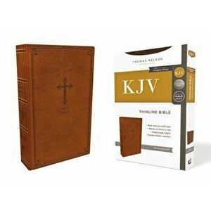 Kjv, Thinline Bible, Leathersoft, Brown, Red Letter Edition, Comfort Print - Thomas Nelson imagine