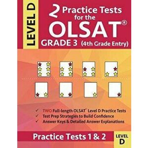 2 Practice Tests for the Olsat Grade 3 (4th Grade Entry) Level D: Gifted and Talented Test Prep for Grade 3 Otis Lennon School Ability Test, Paperback imagine