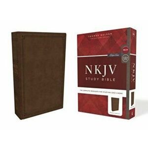 NKJV Study Bible, Imitation Leather, Brown, Red Letter Edition, Comfort Print: The Complete Resource for Studying God's Word - Thomas Nelson imagine