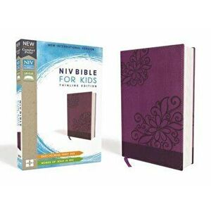 Niv, Bible for Kids, Leathersoft, Purple, Red Letter Edition, Comfort Print: Thinline Edition - Zondervan imagine
