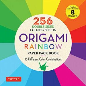 Origami Rainbow Paper Pack Book: 256 Double-Sided Folding Sheets (Includes Instructions for 8 Projects), Paperback - *** imagine