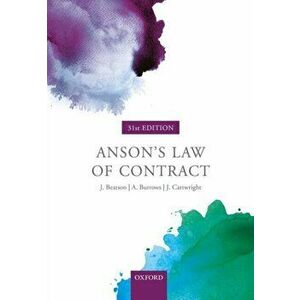 Anson's Law of Contract, Paperback - John Cartwright imagine