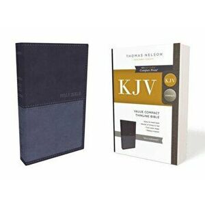 Kjv, Value Thinline Bible, Compact, Leathersoft, Blue, Red Letter Edition, Comfort Print, Paperback - Thomas Nelson imagine