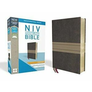 NIV, Thinline Bible, Compact, Imitation Leather, Brown/Tan, Red Letter Edition - Zondervan imagine