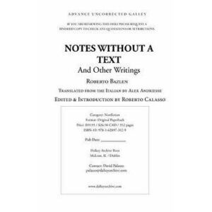Notes Without a Text and Other Writings, Paperback - Roberto Bazlen imagine