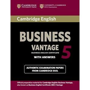 Cambridge English Business 5 Vantage Student's Book with Answers, Paperback - *** imagine