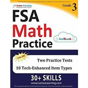 Florida Standards Assessments Prep: 3rd Grade Math Practice Workbook and Full-Length Online Assessments: FSA Study Guide, Paperback - Lumos Learning imagine