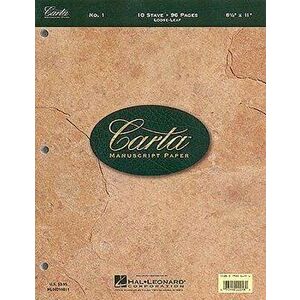 Carta Manuscript Paper No. 1 - Basic, Paperback - Hal Leonard Corp imagine