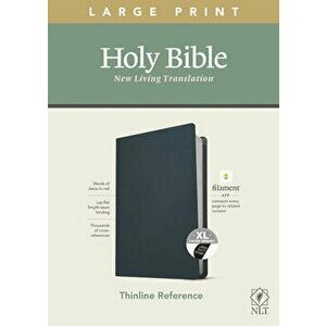 NLT Large Print Thinline Reference Bible, Filament Enabled Edition (Red Letter, Genuine Leather, Blue, Indexed) - *** imagine