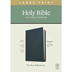 NLT Large Print Thinline Reference Bible, Filament Enabled Edition (Red Letter, Genuine Leather, Blue), Leather - *** imagine