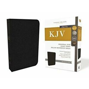 KJV, Reference Bible, Personal Size Giant Print, Genuine Leather, Black, Red Letter Edition, Leather - *** imagine