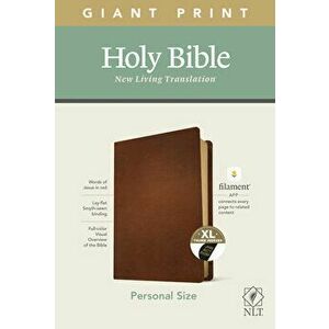 NLT Personal Size Giant Print Bible, Filament Enabled Edition (Red Letter, Genuine Leather, Brown, Indexed), Leather - *** imagine