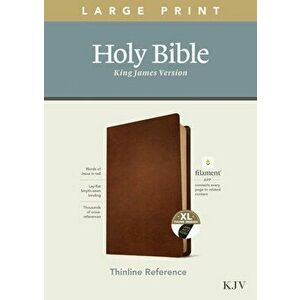 KJV Large Print Thinline Reference Bible, Filament Enabled Edition (Red Letter, Genuine Leather, Brown, Indexed) - *** imagine