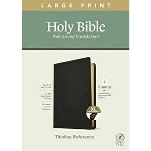 NLT Large Print Thinline Reference Bible, Filament Enabled Edition (Red Letter, Genuine Leather, Black, Indexed) - *** imagine