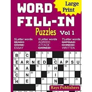 Large Print Word Fill-In Puzzles, Paperback - Rays Publishers imagine