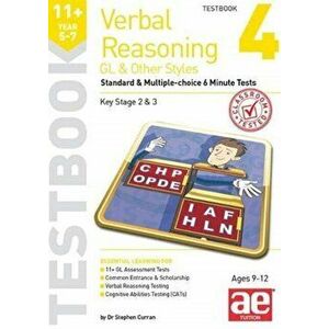 11+ Verbal Reasoning Year 5-7 GL & Other Styles Testbook 4. Standard & Multiple-choice 6 Minute Tests, Paperback - Nicholas Geoffrey Stevens imagine