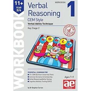 11+ Verbal Reasoning Year 3/4 CEM Style Workbook 1. Verbal Ability Technique, Paperback - Dr Stephen C Curran imagine