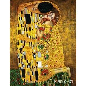 Gustav Klimt Planner 2021: The Kiss Daily Organizer (12 Months) - Romantic Gold Art Nouveau / Jugendstil Painting - For Family Use, Office Work, - Shy imagine