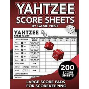Yahtzee Score Sheets: 200 Large Score Pads for Scorekeeping - 8.5" x 11" Yahtzee Score Cards, Paperback - Game Nest imagine