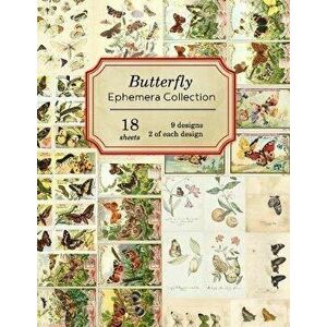 Butterfly Ephemera Collection: 18 sheets - 9 designs - 2 of each design, Paperback - Ilopa Journals imagine