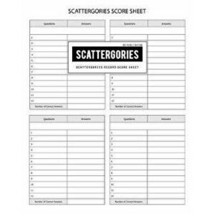 BG Publishing Scattergories Score Sheet: Scattergories Game Record Keeper for Keep Track of Who's Ahead In Your Favorite Creative Thinking Category Ba imagine