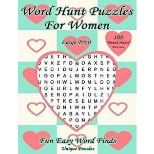 Word Hunt Puzzles For Women Large Print: Fun Easy Word Finds, Paperback - Unique Puzzles imagine