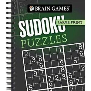 Brain Games - Large Print: Sudoku Puzzles (Dark Gray), Spiral - *** imagine