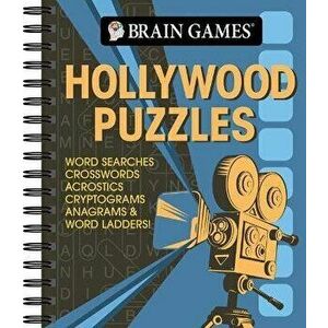 Brain Games - Hollywood Puzzles: Word Searches, Crosswords, Acrostics, Cryptograms, Anagrams & Word Ladders!, Spiral - *** imagine