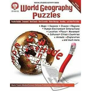 World Geography Puzzles, Grades 6 - 12, Paperback - *** imagine