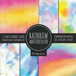 Rainbow Watercolor Scrapbook Paper Pad Vol.1 Decorative Crafts Scrapbooking Kit Collection for Card Making, Origami, Stationary, Decoupage, DIY Handma imagine