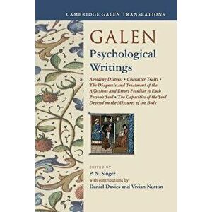 Galen: Psychological Writings, Paperback - P. N. Singer imagine