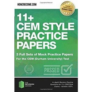 11+ CEM Style Practice Papers: 3 Full Sets of Mock Practice Papers for the CEM (Durham University) Test, Paperback - *** imagine