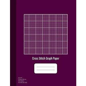 Cross Stitch Graph Paper: 14 Lines Per Inch, Graph Paper for Embroidery and Needlework, 8.5''x11'', 100 Sheets, Purple Cover, Paperback - Graphyco Pub imagine