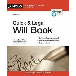 Quick & Legal Will Book, Paperback - Denis Clifford imagine
