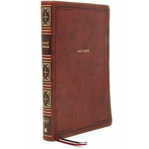 KJV Holy Bible, Giant Print Thinline Bible, Brown Leathersoft, Thumb Indexed, Red Letter, Comfort Print: King James Version. King James Version - Thom imagine